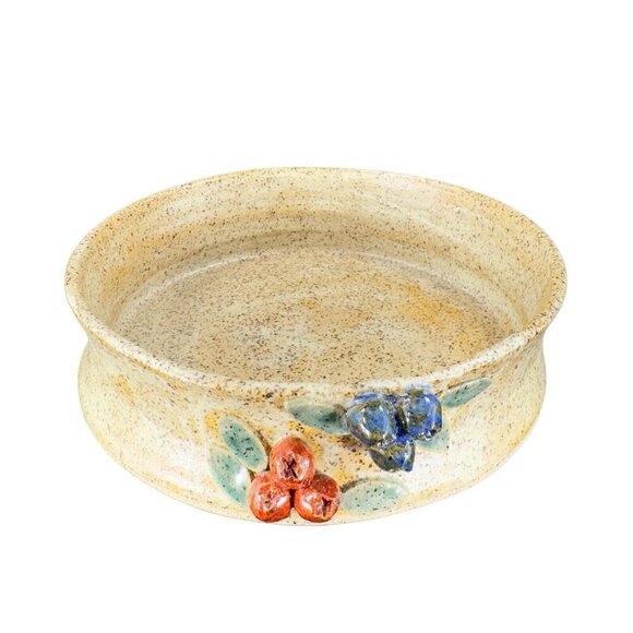 2015 Peastly Pottery Hand Made Pottery Dish Bowl Stoneware Speckled With Berries - Picture 1 of 15